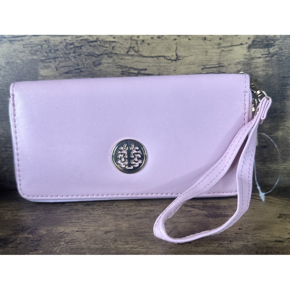 Brand New Pink Wrap Around Wallet Full Zip Pocket With Wrist Strap Fast Shipping